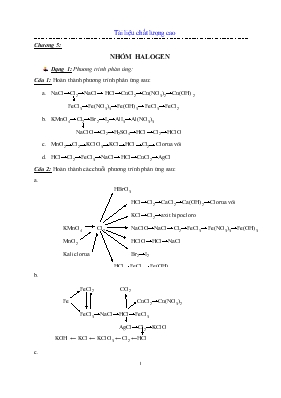 Giáo án Chương 5 Nhóm Halogen